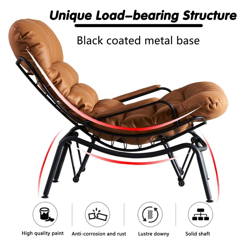 17 Stories Kalysia Metal Rocking Chair with Ottoman & Reviews | Wayfair