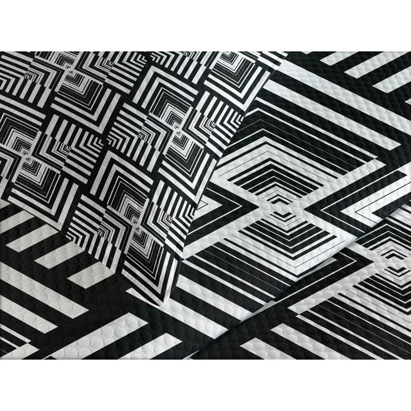Ambesonne Ambesonne Black and White Bedspread Set Geometric Art Black White