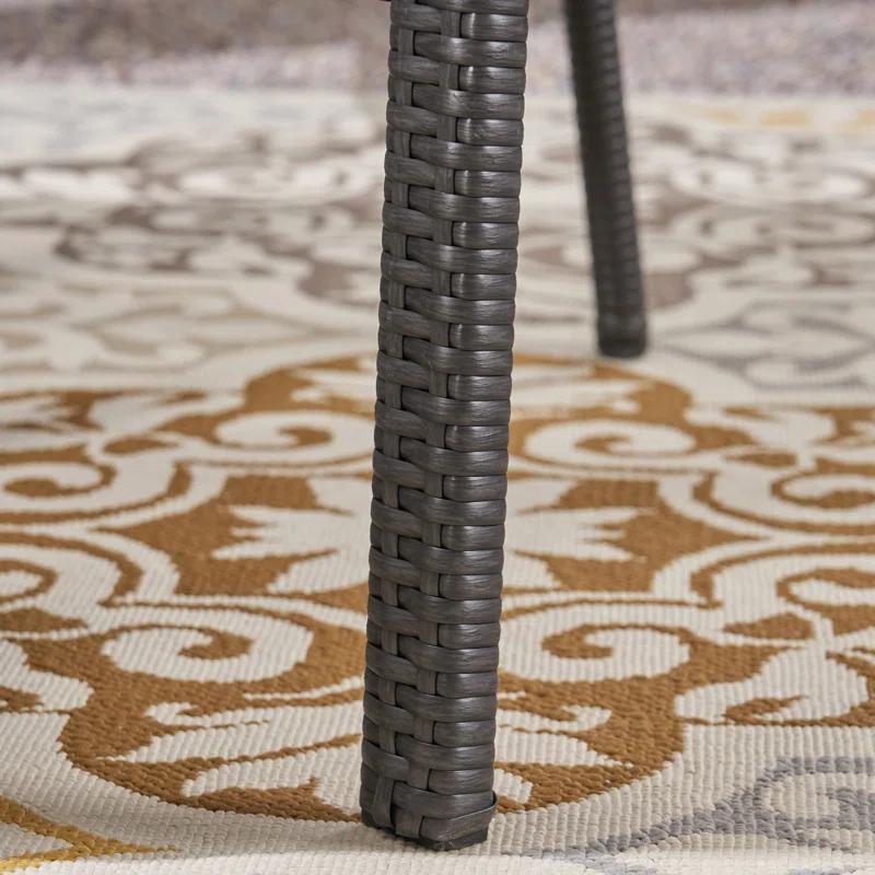 Williston Forge Rhinehart 6 - Person Acacia Wicker Patio Dining Set with Rectangular Table , Cushions Included