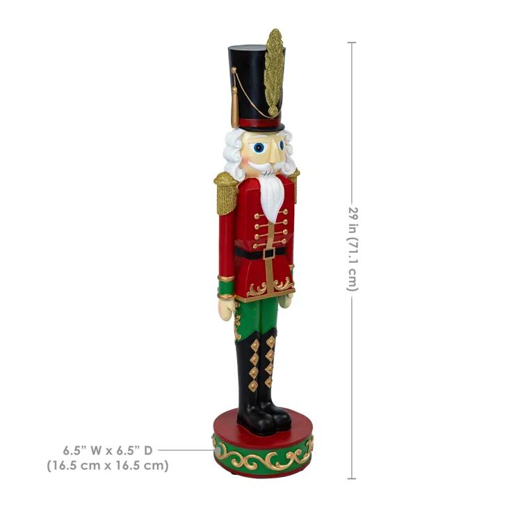 The Holiday Aisle® Kristoff the Christmas Nutcracker Soldier - 2 Statues - 29" (Set of 2)