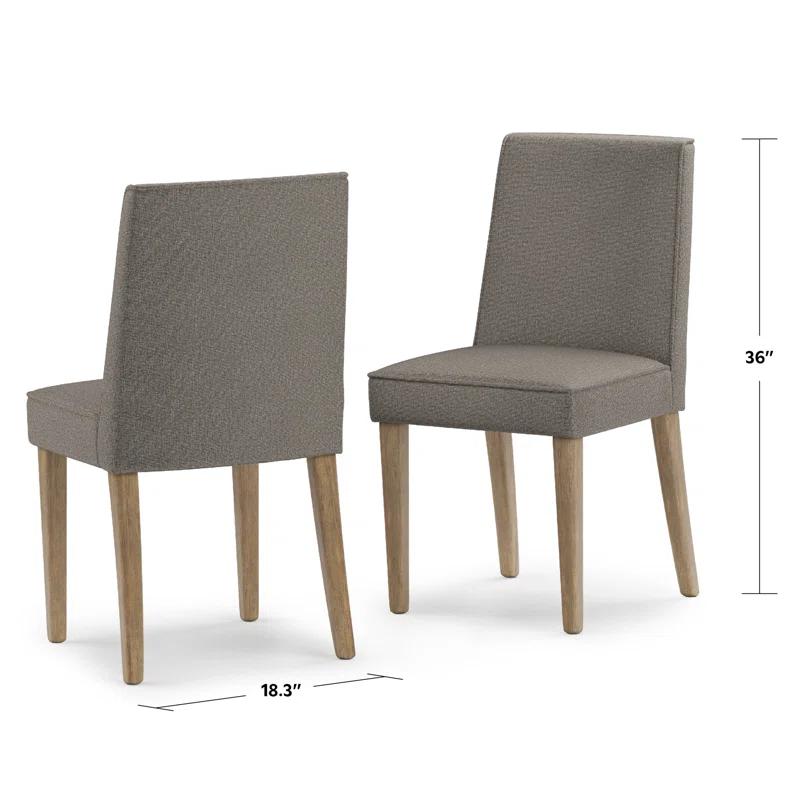 Simpli Home Bartow Woven Fabric Upholstered Dining Chair with Piping Detail in Contemporary Style (Set of 2) (Set of 2)