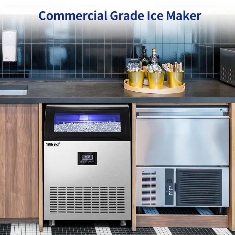 Tittla 24.3 In. 320 Lbs. Built-in Ice Maker with Flip-Up Door, Water Filter, Scoop, and 55 Lbs. Storage Bin