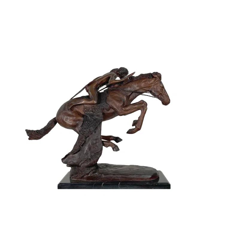 Bronze Cheyenne Sculpture with Brown Patina Finish