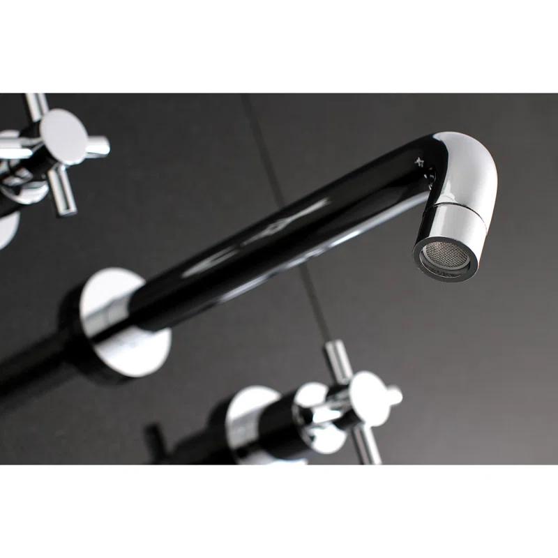 Kingston Brass Concord Two-Handle 3-Hole Wall Mount Roman Tub Faucet