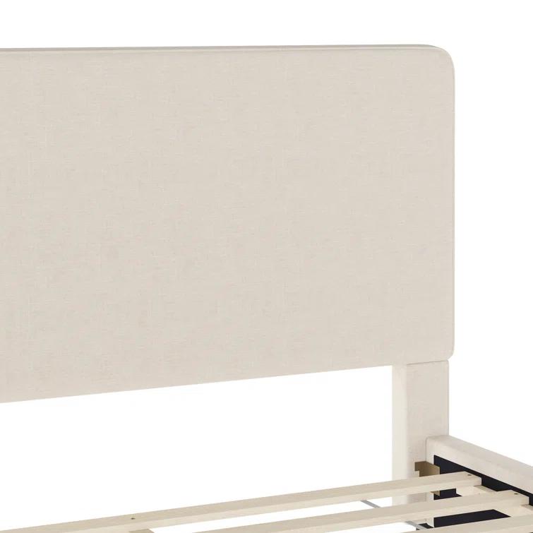 Martha Stewart Martha Stewart Britta Upholstered Platform Bed With Piped Detail Headboard