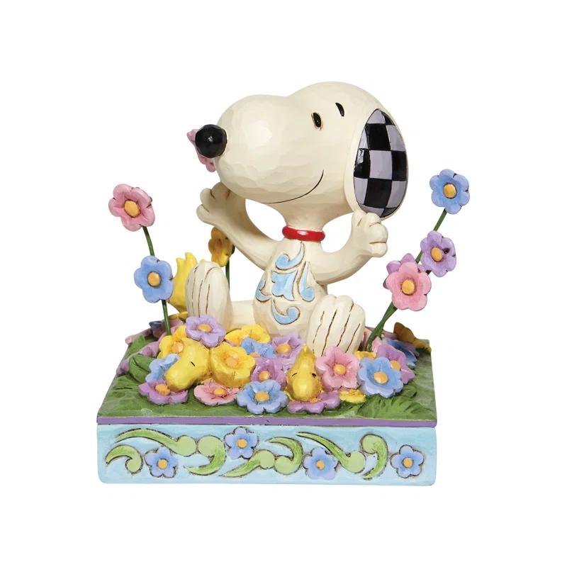 enesco Peanuts by Jim Shore Snoopy In Flowers Figurine 4.8in H