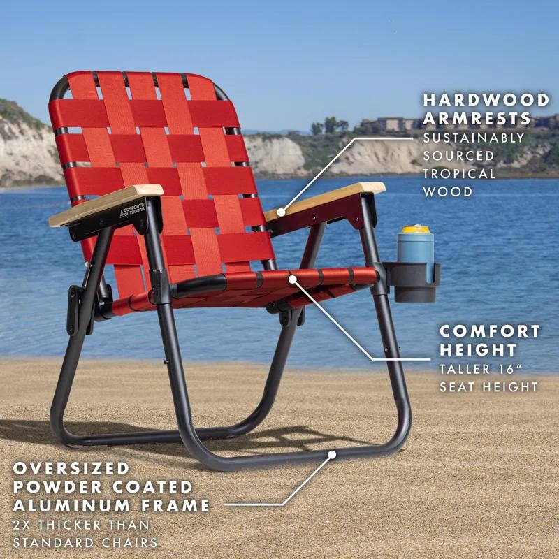 GoSports GoSports Outdoors WOVN Premium Beach & Camping Chair - Folding Backpack Chair for Adults