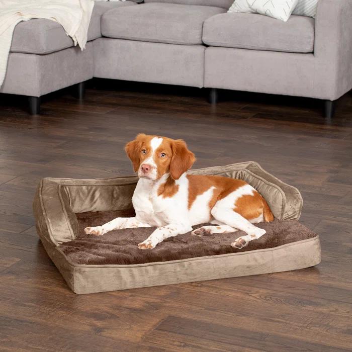 FurHaven Plush & Velvet Comfy Couch Sofa-Style Pet Bed