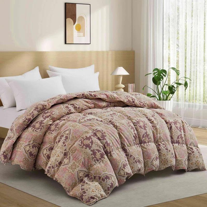 Lark Manor™ All Season Paisley Floral Printed Vintage Goose Feather Down Comforter