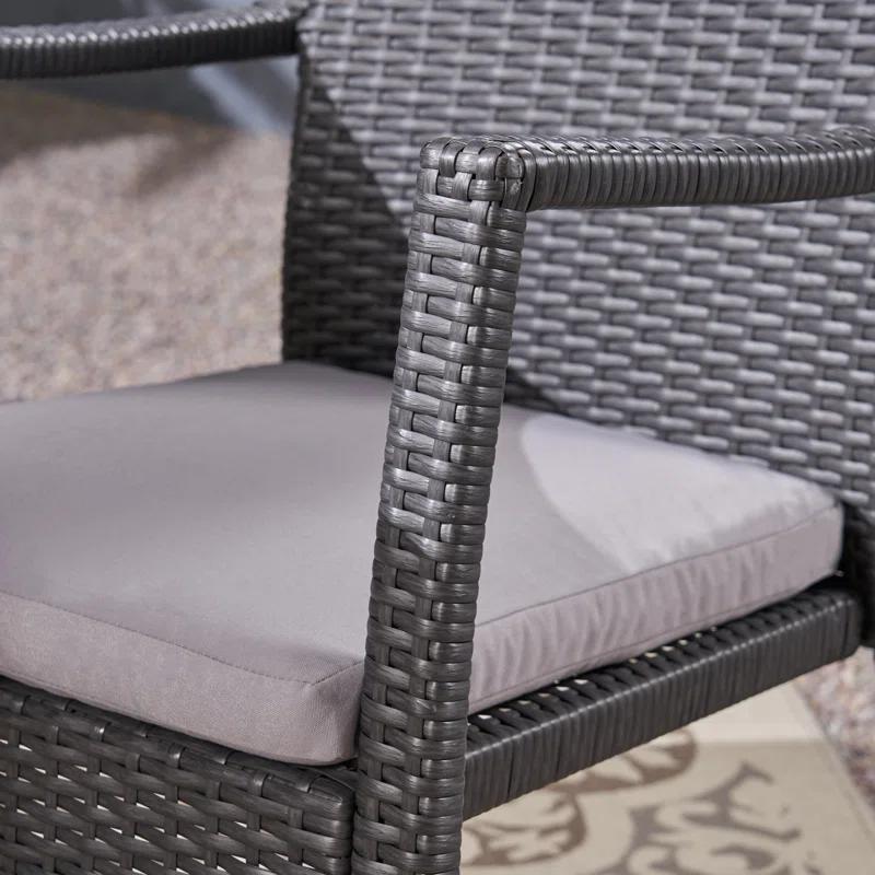 Williston Forge Rhinehart 6 - Person Acacia Wicker Patio Dining Set with Rectangular Table , Cushions Included