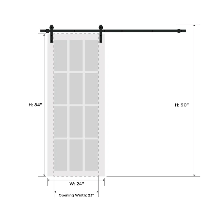 SARTODOORS Quadro Paneled Barn Door with Installation Hardware Kit