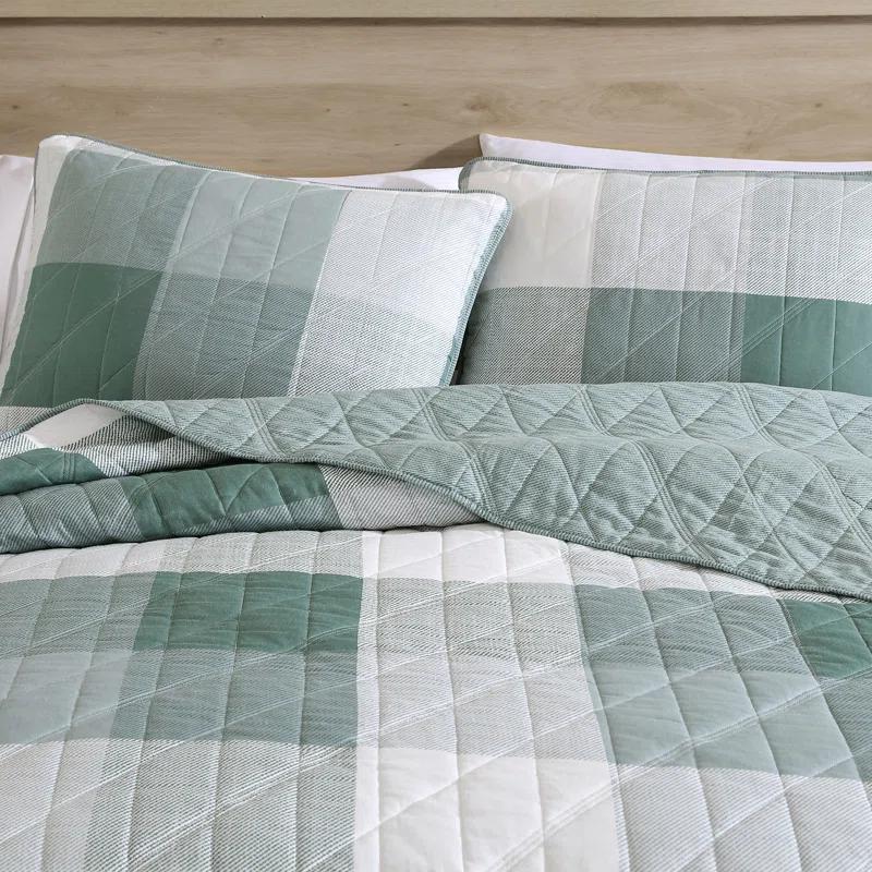 Eddie Bauer Boulder Plaid Cotton Green Quilt Set & Reviews | Wayfair