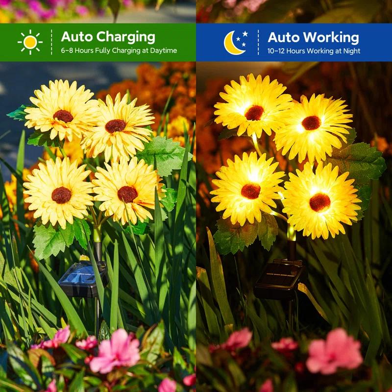 VICOUP Solar Powered Integrated LED Accent Pack (Set of 4)
