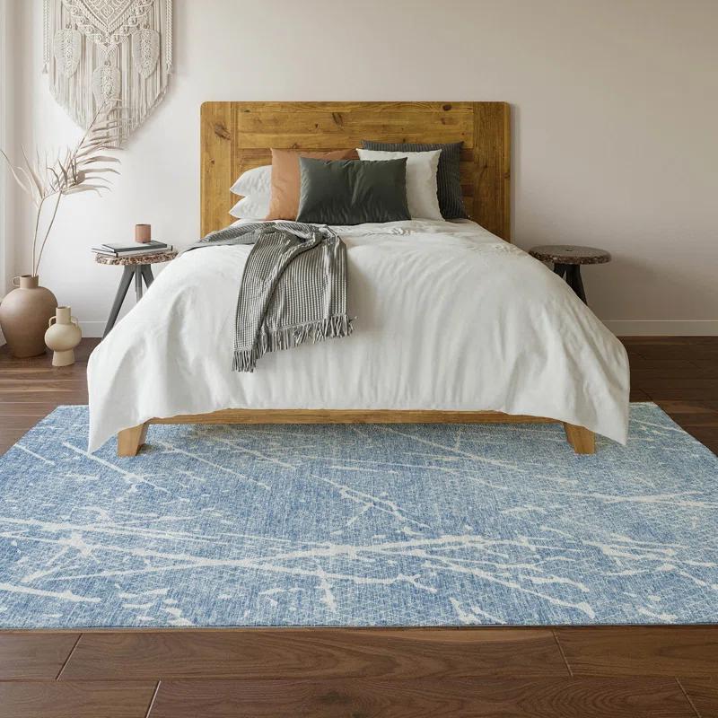 Premium Machine Washable Cerrito Blue Rug