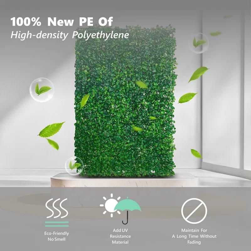Primrue 12PCS 16" X 24" Artificial Boxwood Panels,Boxwood Hedge Wall Panels,Artificial Grass Backdrop Wall 1.6", Privacy Hedge Screen UV Protected For Outdoor Indoor Garden Fence Backyard