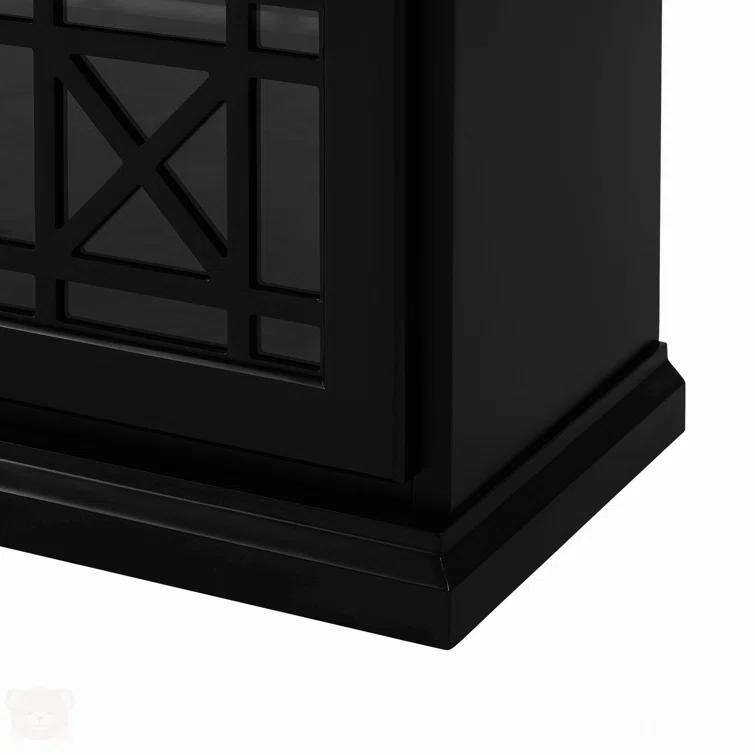Three Posts™ Saugeries Fretwork Detailed Glass Door Sideboard