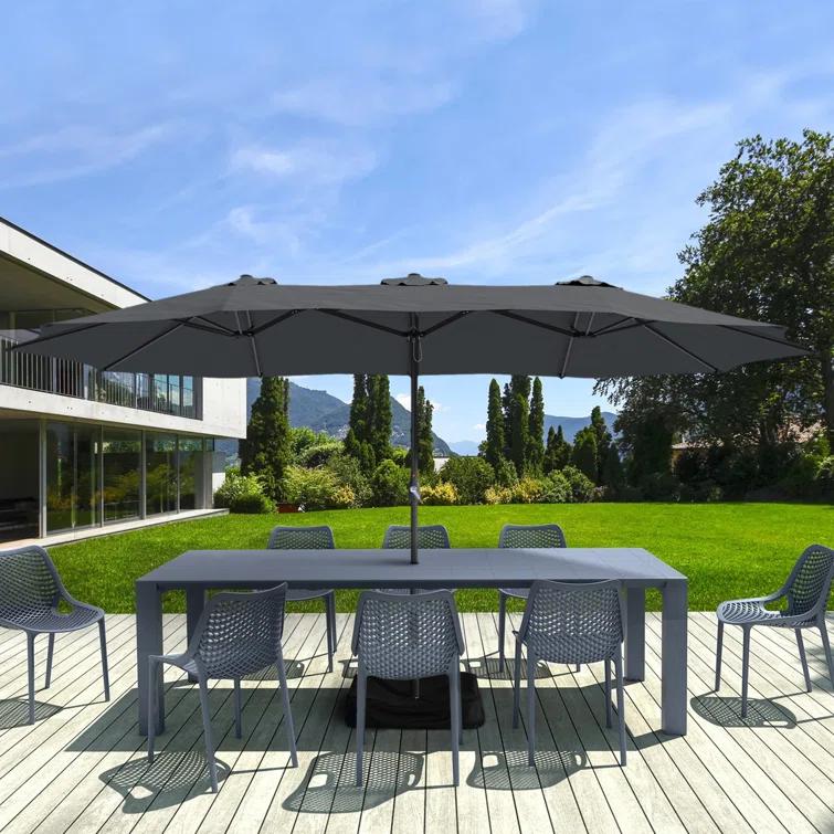 clihome 15 Ft Patio Market Umbrella with Base