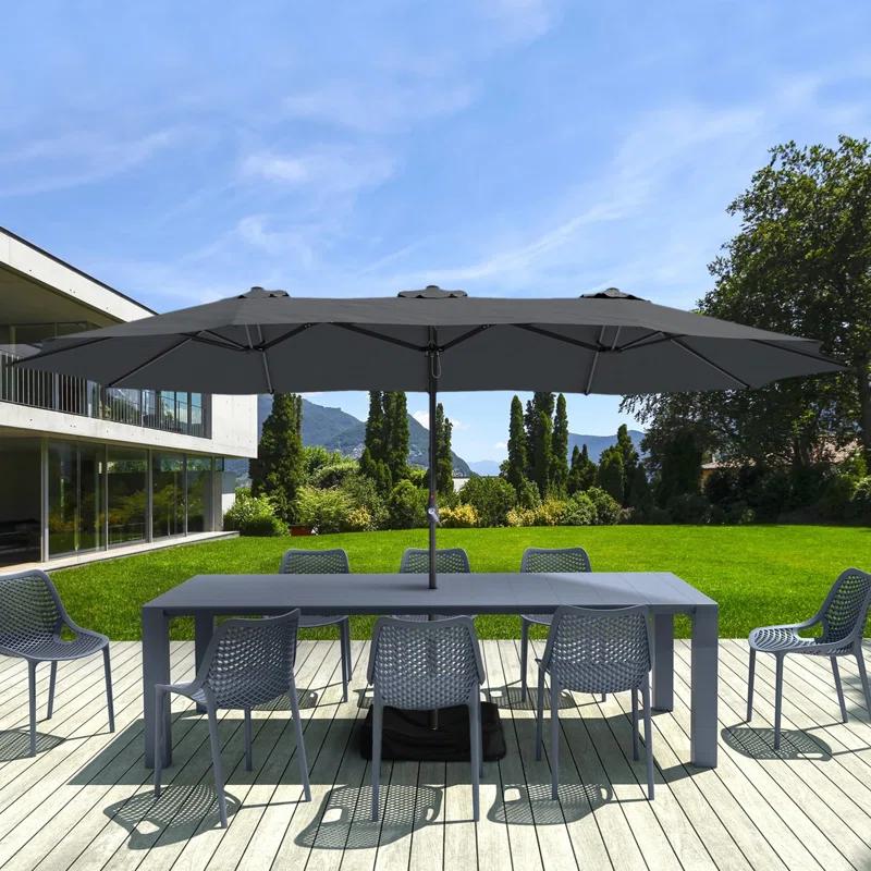 clihome 15 Ft Patio Market Umbrella with Base
