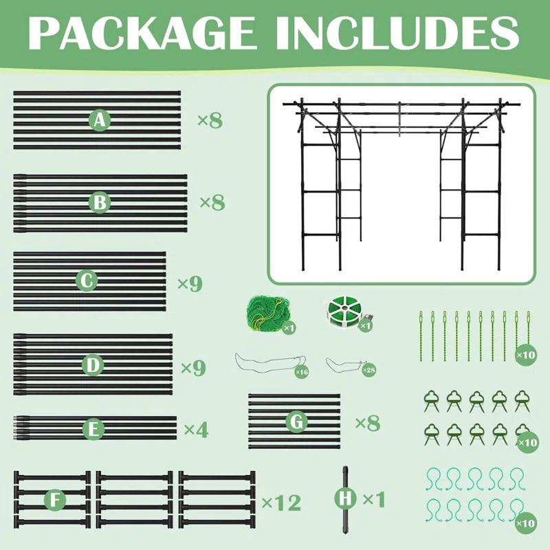 ShangQuan WuLiu Tall Garden Arch Trellis For Climbing Plants, Large Grape Vine Support Arch Arbor Trellis
