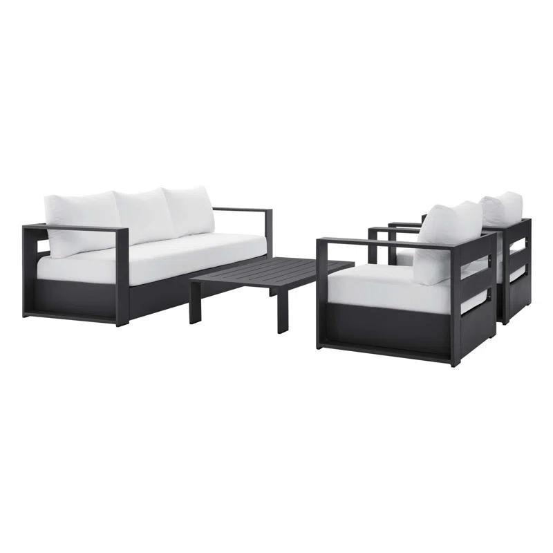 Modway Modway Tahoe Outdoor Aluminum 4-piece Conversation Set with Coffee Table