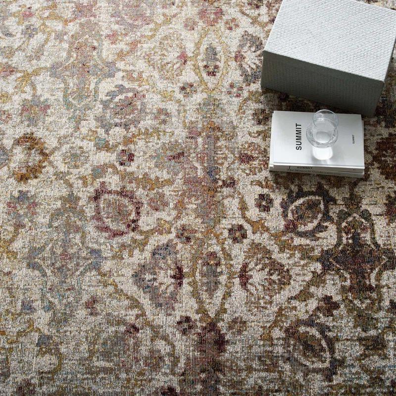 Modway Modway Success Kaede Distressed Vintage Floral Moroccan Trellis Area Rug, 5x8, Multicolored