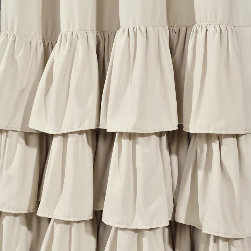 Lush Decor Allison Ruffle Polyester Semi Sheer Curtain Pair (Set of 2)