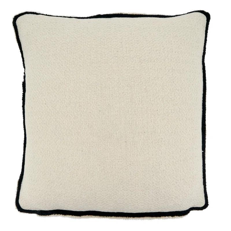 Saro Noir Et Blanc Collection Cotton Reversible Throw Pillow