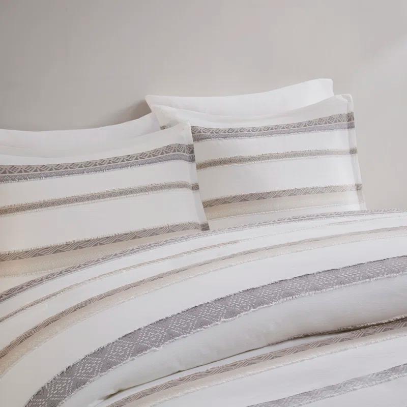 510 Design Langley 3 Piece Clipped Jacquard Duvet Cover Set
