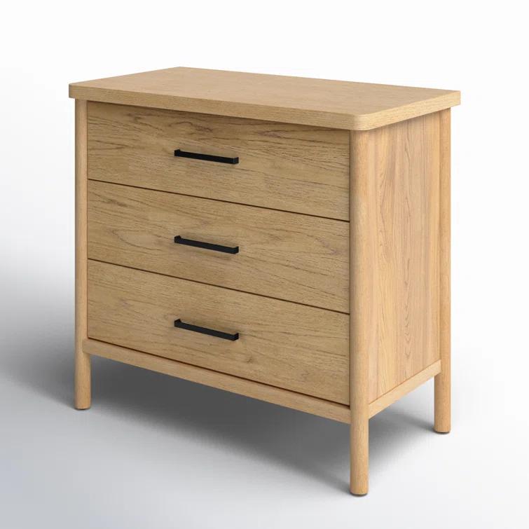 Butler Specialty Company Lennon 3 Drawer Rounded Leg Wood Dresser - Natural
