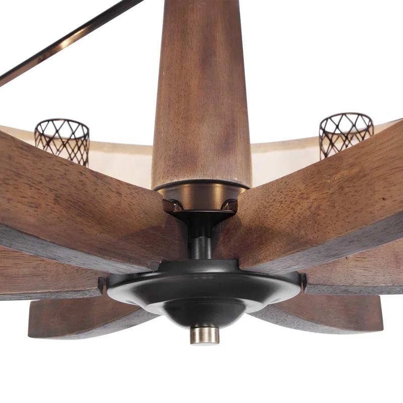 Foundry Select Zuckerman 6 - Light Wood Drum Chandelier