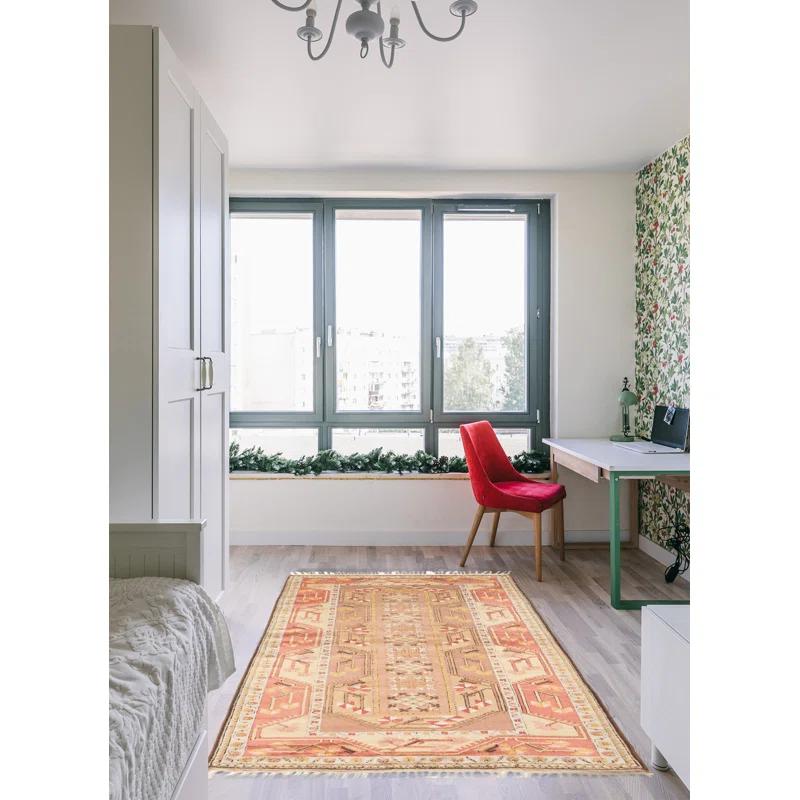Isabelline One of kind Hand-Knotted Andelz Copper Rug 4'0" x 6'6"