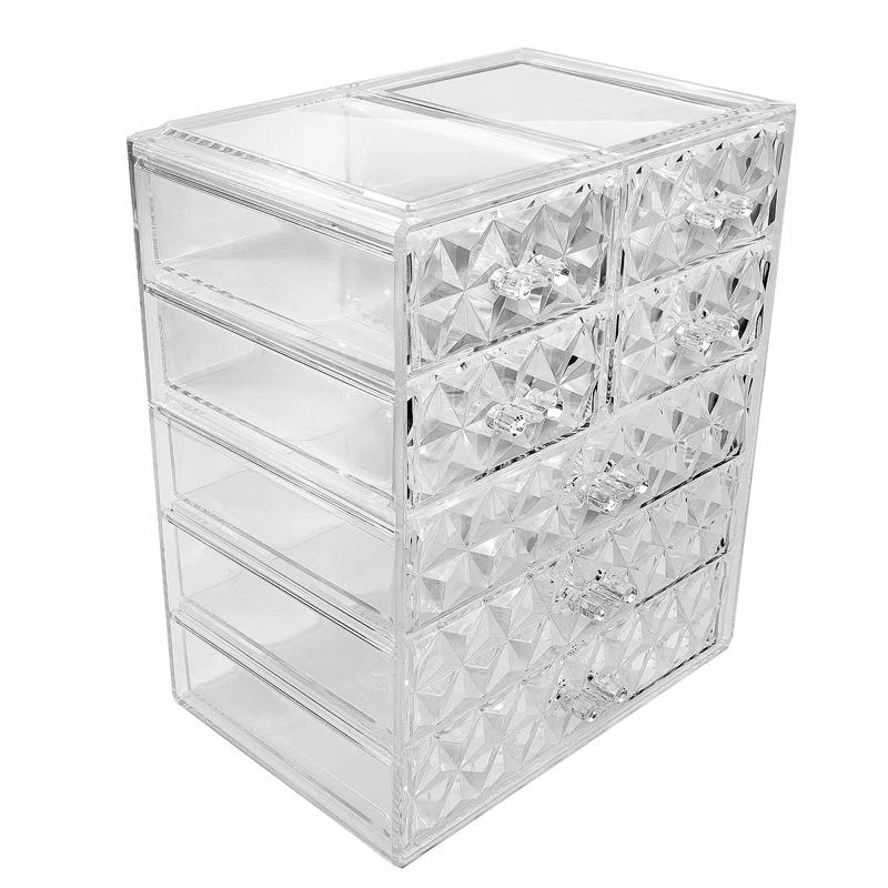 Sorbus Sorbus 7 Drawers Acrylic Makeup and Jewelry Cosmetics Organizer with Mesh Padding in Black