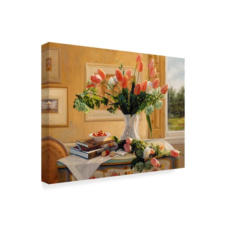 Trademark Fine Art Robin Anderson " French Tulips And Crab Apples " by Robin Anderson