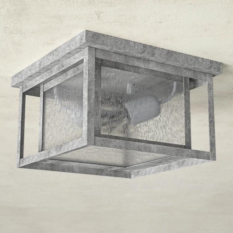 Vermont Seeded Square Outdoor Flush Mount