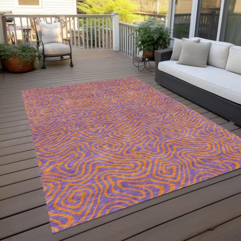 Machine Washable Indoor/Outdoor Chayden ACN1031 Purple 2'3" x 7'6" Runner Rug