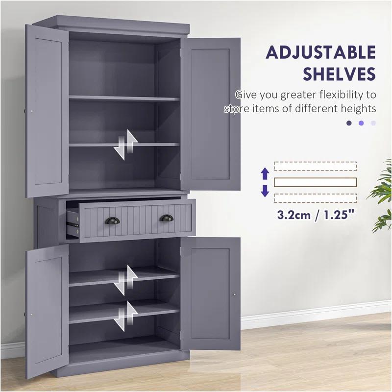 Winston Porter 72" Kitchen Pantry Cabinet Cupboard with Doors