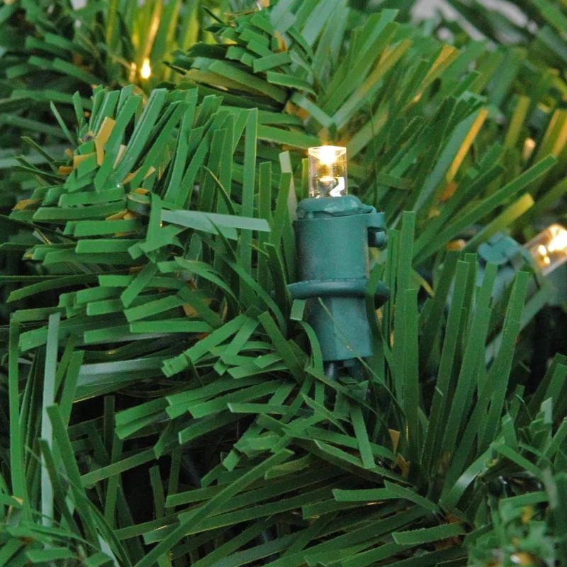 Northlight Seasonal 36" Green Pre-Lit Pine Artificial Christmas Column Swag - Warm White Led Lights