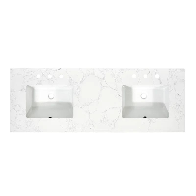 Ceres 61" Engineered Stone Double Bathroom Vanity Top with Sink