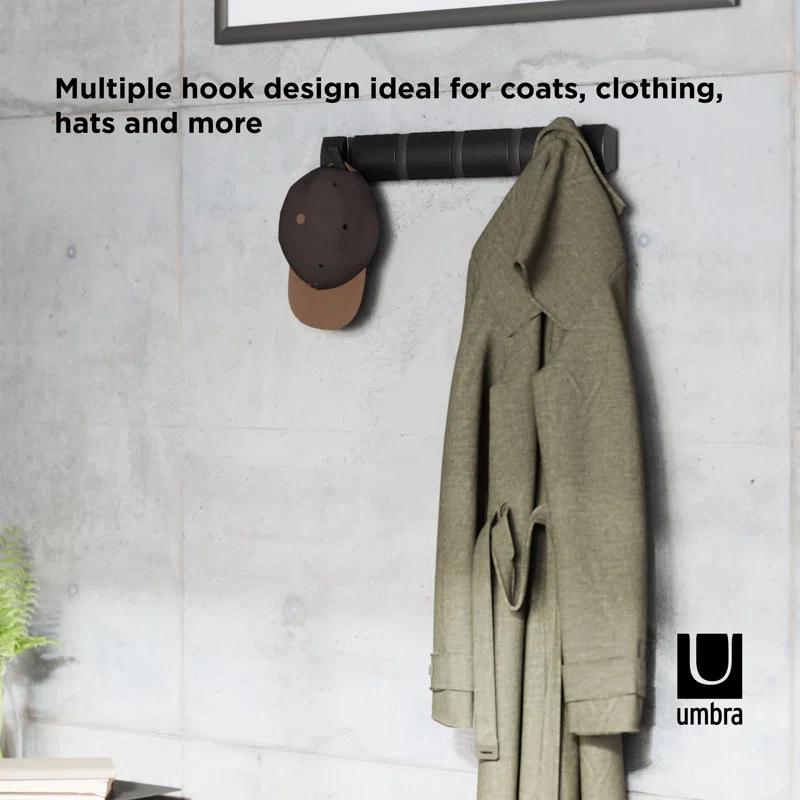 Umbra Flip Solid Wood Wall 5 - Hook Wall Mounted Coat Rack