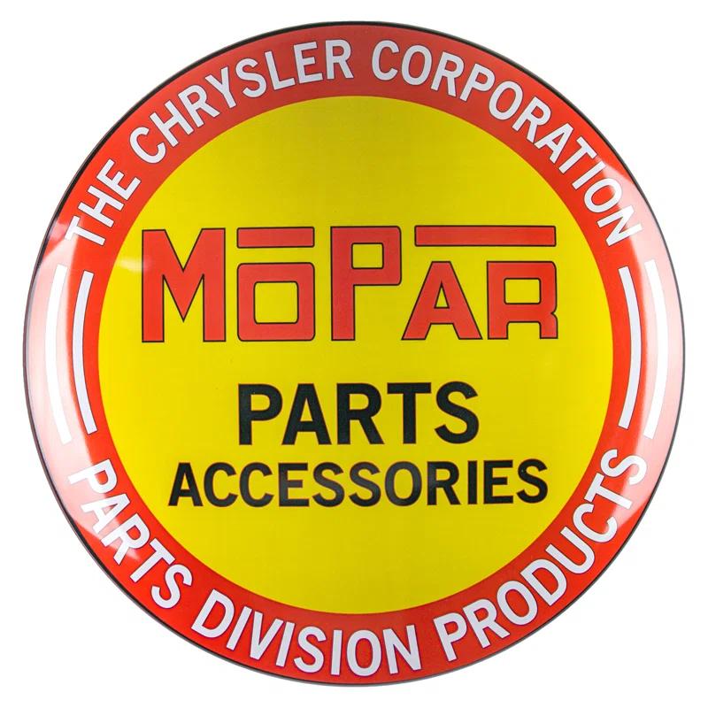 American Art Decor Mancave Round American Art Decor Mopar Dome Metal Sign Wall Decor - 15.5" x 15.5" x 3"