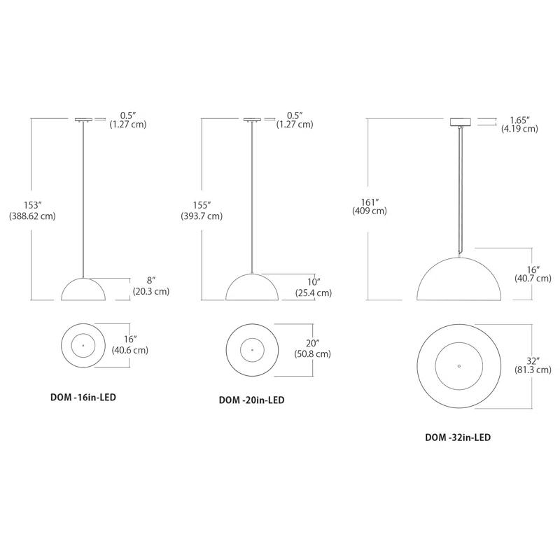Blackjack Lighting Domos Pendant Interior - Integrated LED - 12W