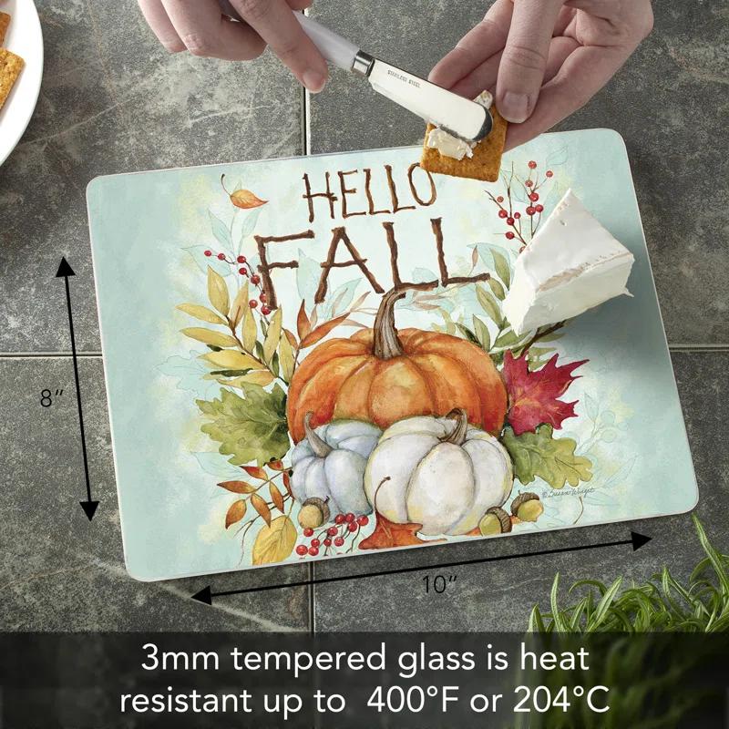 CounterArt CounterArt Harvest Blessings 3mm Glass Cutting Board 10” x 8”
