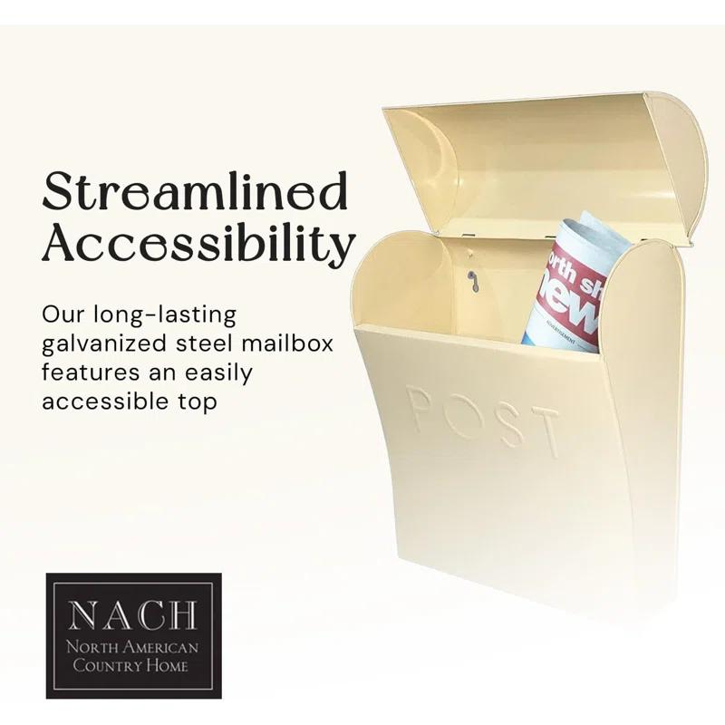 NACH Vicki Euro Farmhouse Max Water and Rust Protection Post Wall Mounted Mailbox
