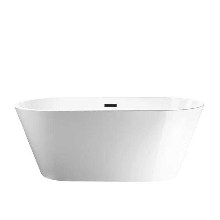 Vanity Art 67'' x 32'' Freestanding Soaking Acrylic Bathtub VA6815-NLW-ORB