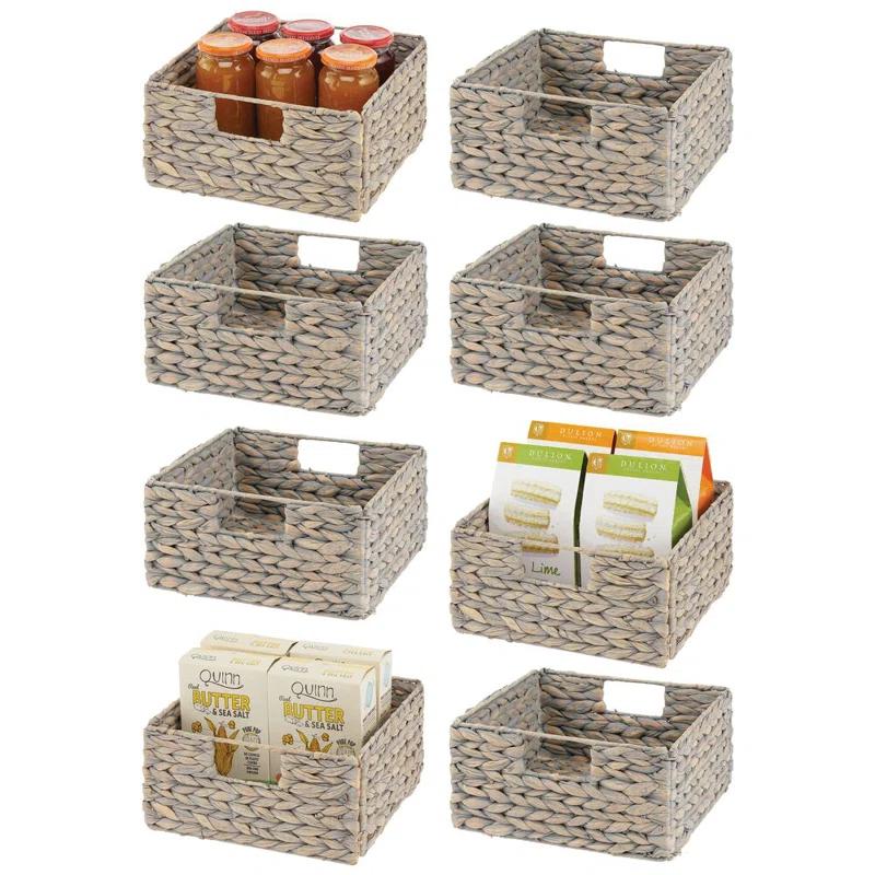 mDesign mDesign Woven Hyacinth Kitchen Storage Organizer Basket Bin