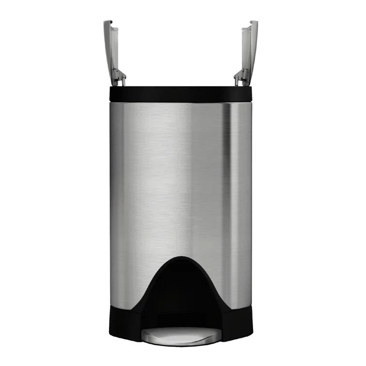 Simplehuman 10 Liter Butterfly Lid Bathroom Trash Can, Brushed Stainless Steel