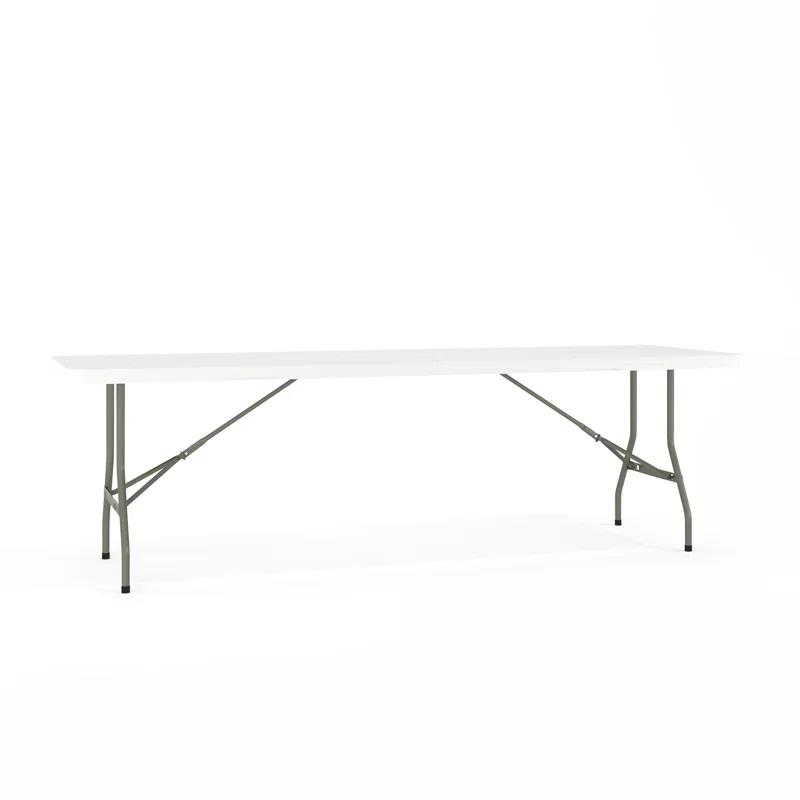 8-Foot Bi-Fold Plastic Banquet and Event Folding Table with Carrying Handle
