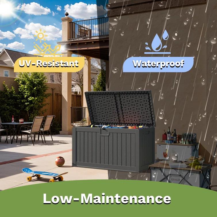 Patiowell 230 Gallons Water Resistant Resin Lockable Deck Box