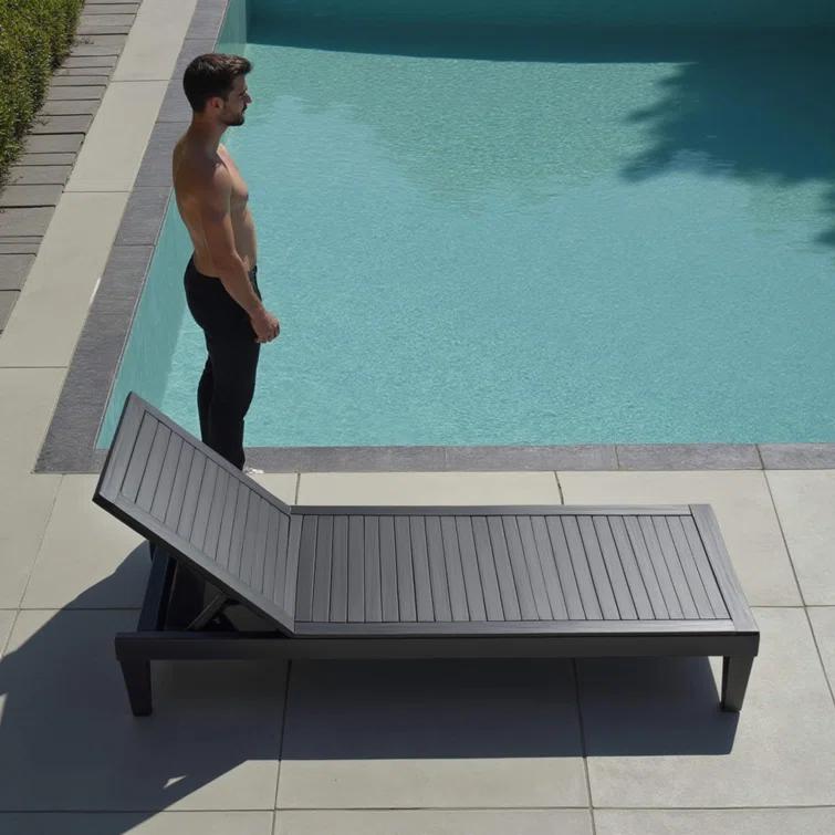 Nestl Nestl Waterproof, Lightweight, and Adjustable Outdoor Polyresin Chaise Lounge Chair Set (Set of 2)