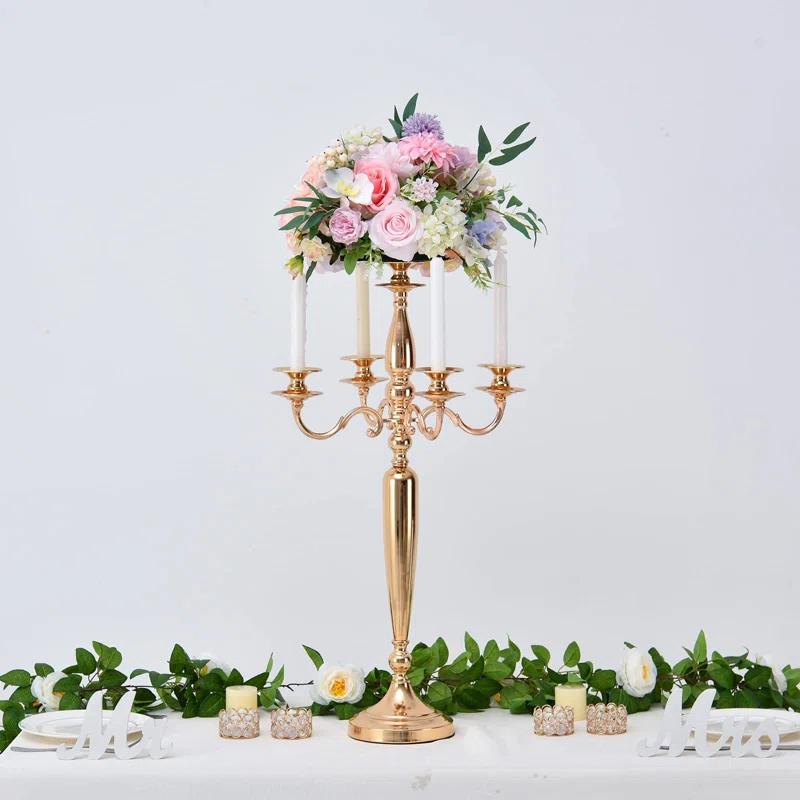 5 Arm Candelabra Candle Holder,  Candlestick Holder For Wedding Table Centerpieces, Halloween Christmas Decorative Candelabra Candlestick